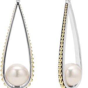 LAGOS Gold Silver Luna Teardrop Pearl Earrings